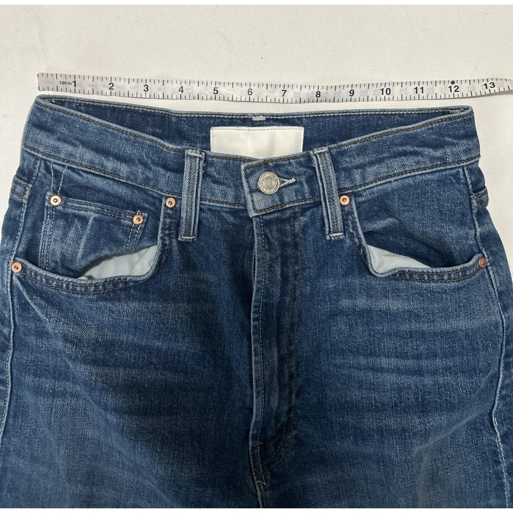 MOTHER Superior Jeans High Waisted Raw Fray Hem Study Hover 25 X 27 - Picture 5 of 15
